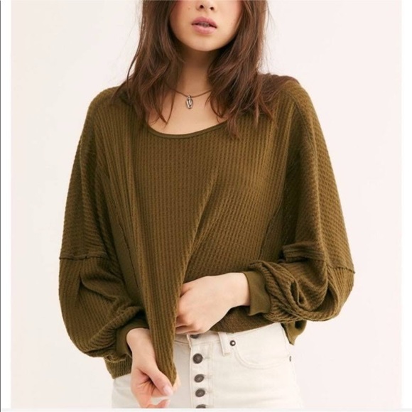 Free People We the Free Tobacco Loves Me Thermal - Picture 4 of 7